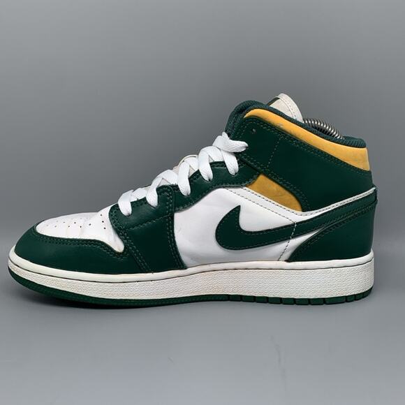 Jordan 1‎ Mid GS Sonics Basketball Shoes Youth Sz 6Y Women's Sz 7.5 - Picture 5 of 10
